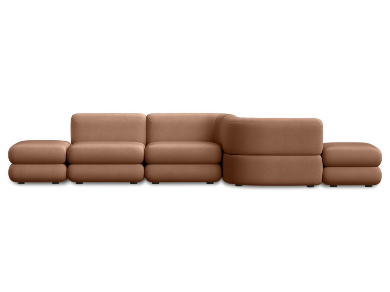 Модульный диван Брера 1 Велюр Карамельный