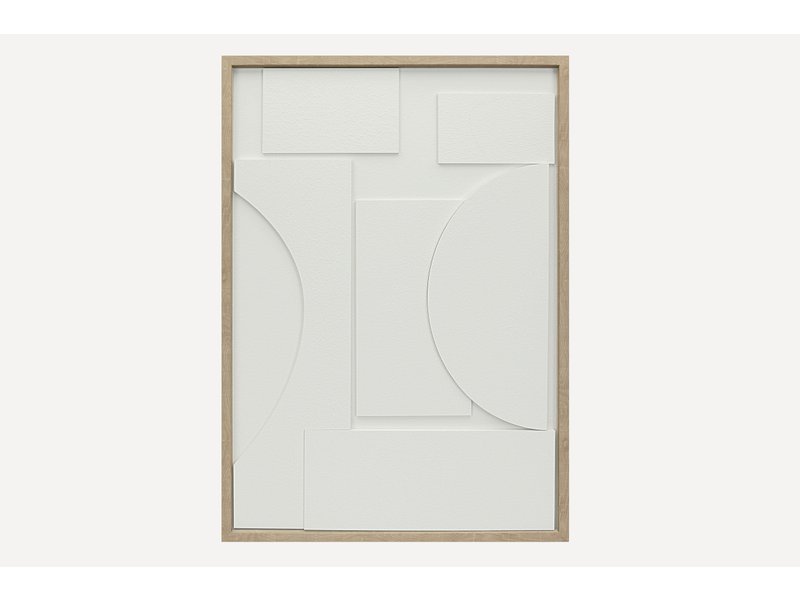 Картина с рельефом Белый 50x70 см для интерьера