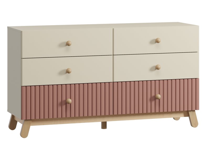 Комод детский Финни 155x86 розовый для девочки
