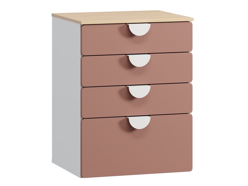 Комод детский Милна 3-60x80 в розовом цвете