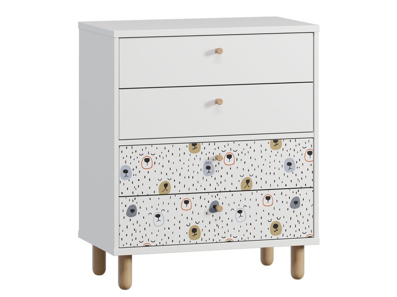 Детский комод Трикси 71x84 с рисунком Мишки