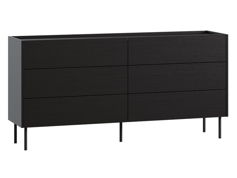 Комод Дигарс 163x81 Черный древесный для спальни