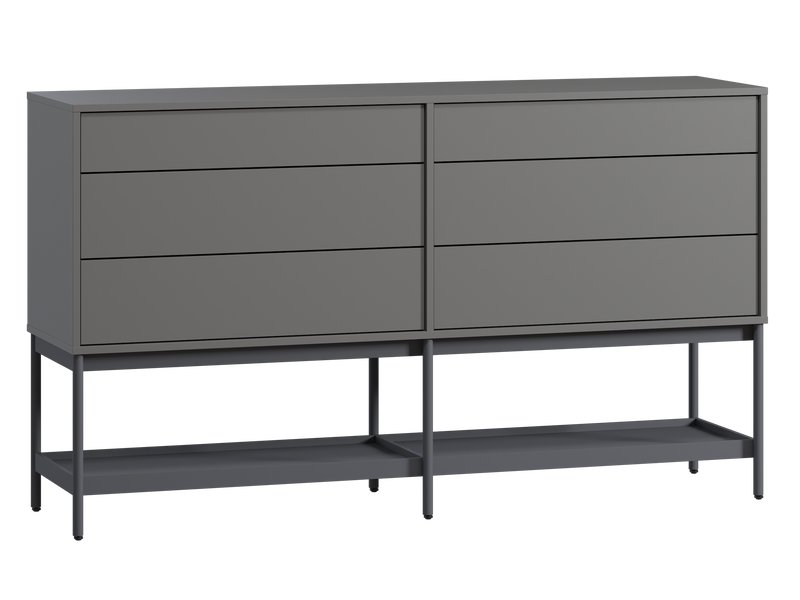 Комод Изи 158x91 Графитовый с открытым хранением