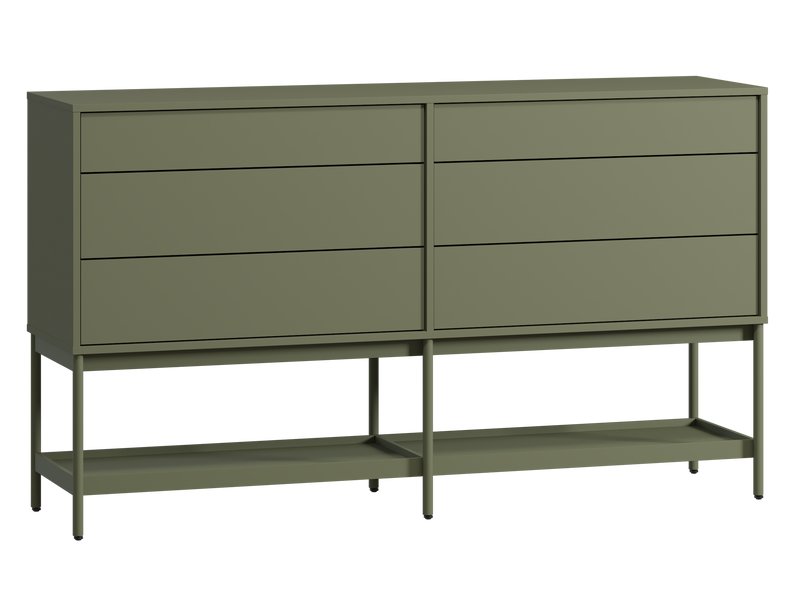 Комод Изи 158x91 Оливковый с открытым хранением