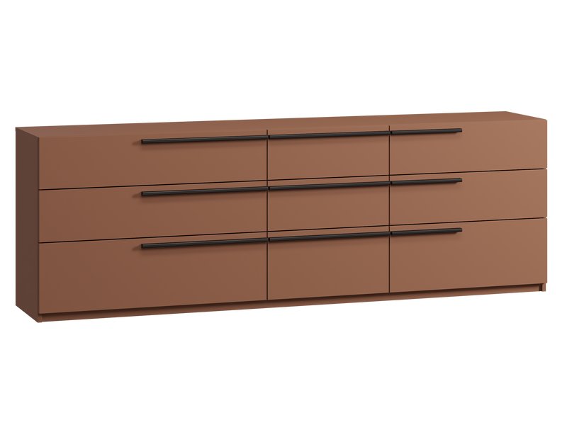 Комод Кимбол 210x70 терракотовый с ящиками