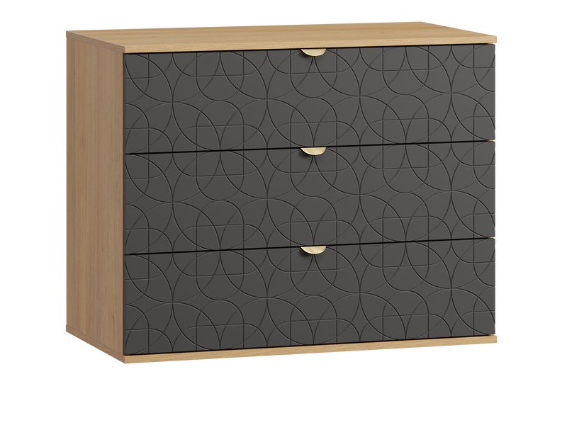 Комод Монблан 93x76 Графитовый с рисунком Ритм