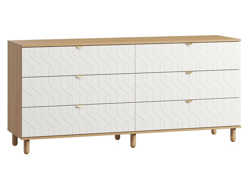 Комод Теджонс 185x85 Деко Белый с фрезеровкой