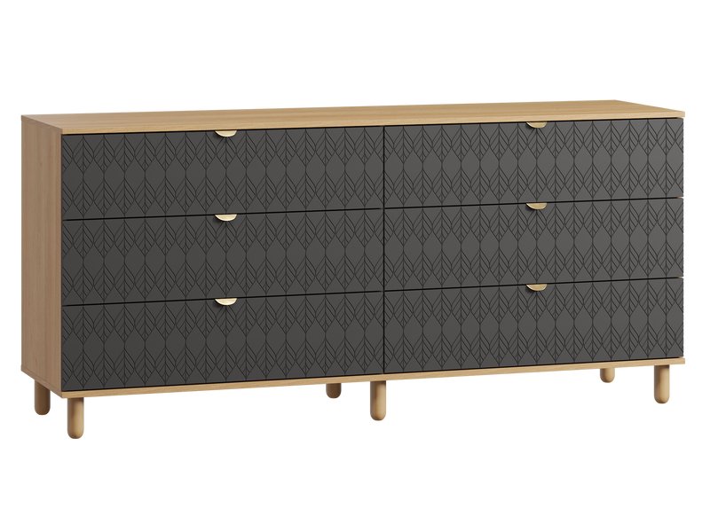 Комод Теджонс 185x85 Графитовый с фрезеровкой