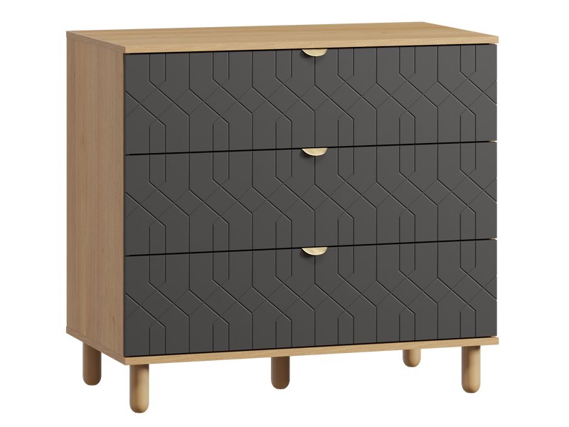 Комод Теджонс 93x85 Графитовый с фрезеровкой Деко
