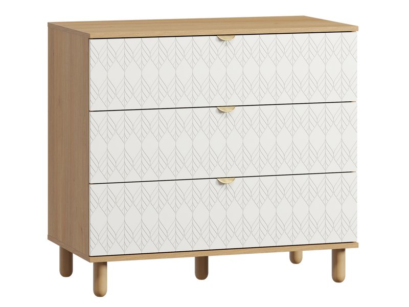 Комод Теджонс 93x85 белый с фрезеровкой