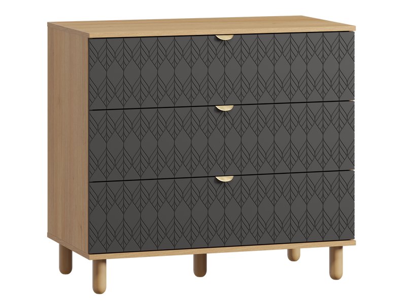 Комод Теджонс 93x85 Графитовый с фрезеровкой