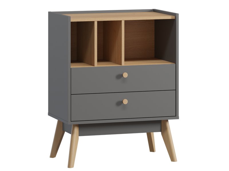 Комод Торвалль 2-68x87 графитовый — стильное хранение