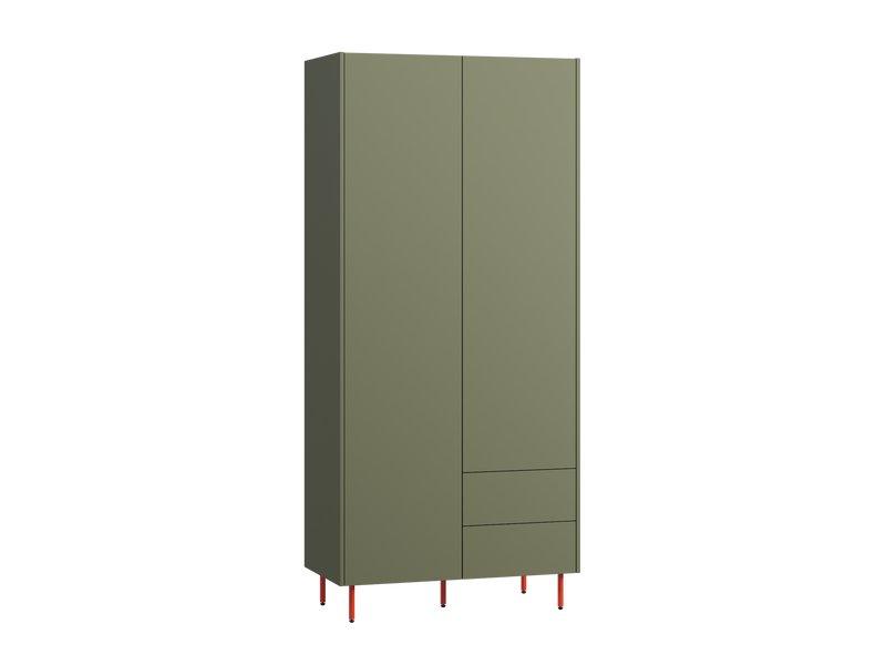 Распашной шкаф Изи 2-100x220 Оливковый/Оранжевый