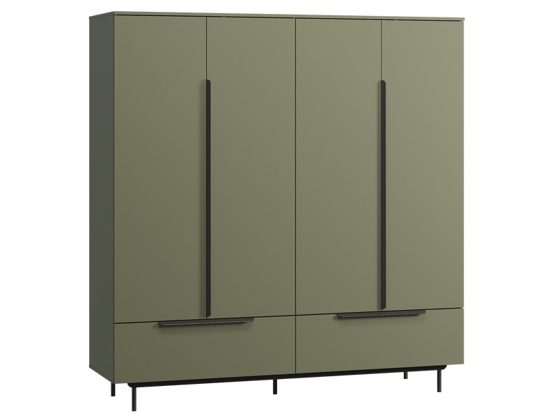 Распашной шкаф Квелен 4-192x200 Оливковый
