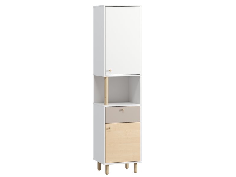 Стеллаж Дикинс 45x190 Береза/Латте