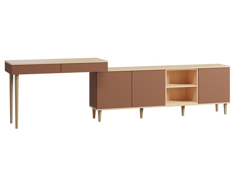 Стол-тумба Элвуд 297x78 терракотовый — компактный и функциональный