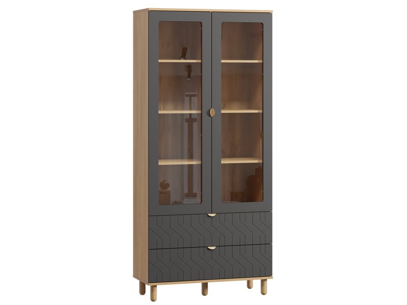 Витрина Теджонс 2-93x204 Деко Графитовый